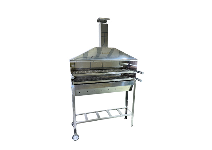 Churrasqueira de Espetinhos Inox 100x30 com 2 Grelhas